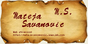 Mateja Savanović vizit kartica